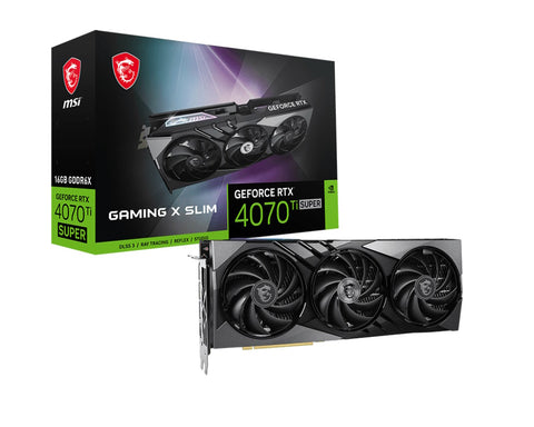 MSI VGA GEFORCE RTX 4070 TI SUPER, RTX 4070 Ti SUPER 16G GAMING X SLIM, 16GB GDDR6X, DP*3/HDMI, ATX,