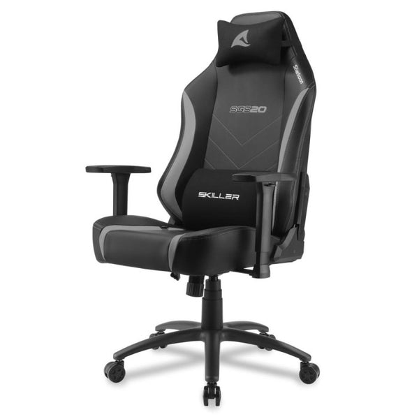 SHARKOON SEDIA GAMING SKILLER SGS20 IN PELLE SINTETICA SEDUTA E SCHIENALE IMBOTTITO NERO E GRIGIO