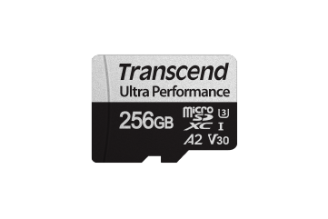 TRANSCEND MEMORY CARD 256GB microSD w/ adapter UHS-I U3 A2 Ultra Performance