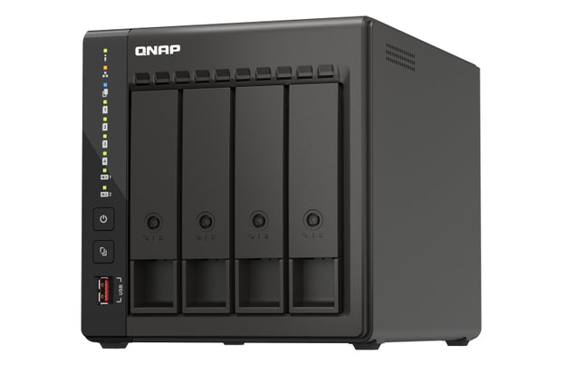 QNAP NAS TS-453E Tower 4-Bay CPU Celeron N4505 Dual Core + 8 GB DDR4 2x M.2 gen.3x1 + 2x 2.5 GbE