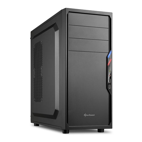 SHARKOON CASE VS4-S, ATX, 6 SLOTS EXPANSION, 2 USB2.0 FRONT, DRIVE BAY DA 2,5&#34;/3,5&#34;/5,25&#34;, 1X120MM FAN INSTALLED, NO PSU, NERO