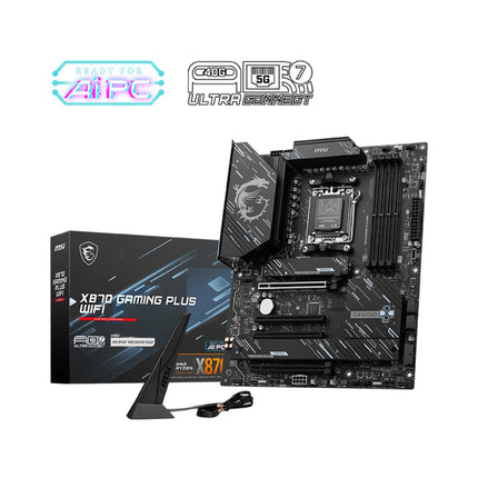 MSI MB AMD X870 GAMING PLUS WIFI, X870, AM5,4DDR5,4PCI-Ex16,3M.2,4SATA3,1USB4,1USB3.2 Gen2x2,3USB3.2